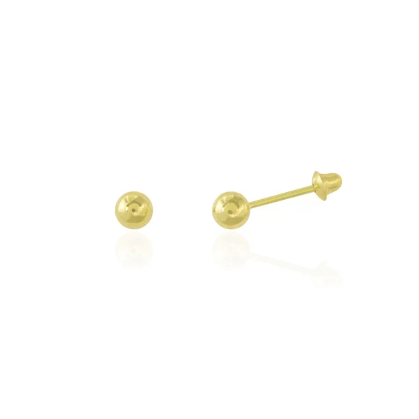 Brinco Bolinha de Ouro 18K 4mm