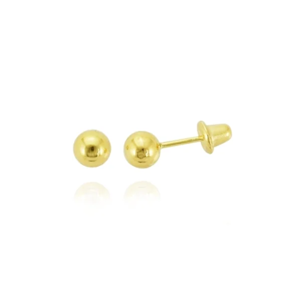 Brincos de Ouro 18K com Bolinha 3mm