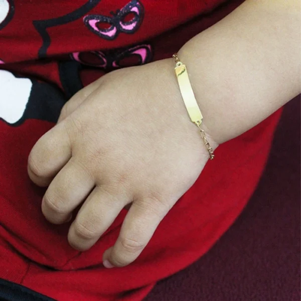 Pulseira Infantil Plaquinha Ouro 18K