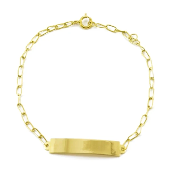 Pulseira Infantil Plaquinha Ouro 18K