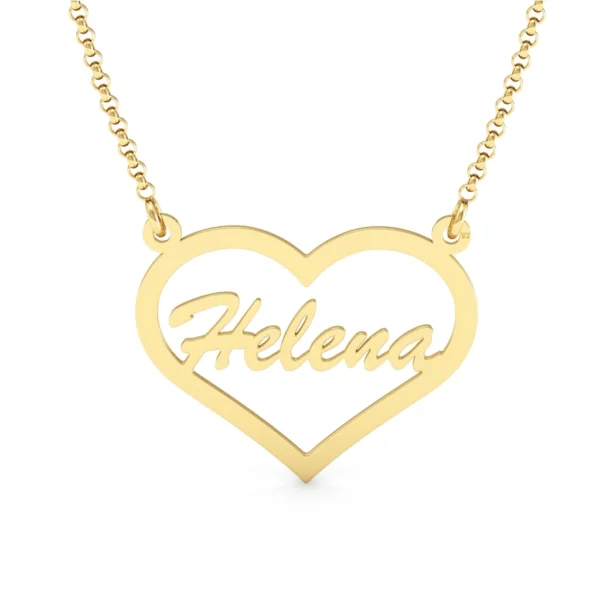 Colar Nome Personalizado Coração Ouro 18k