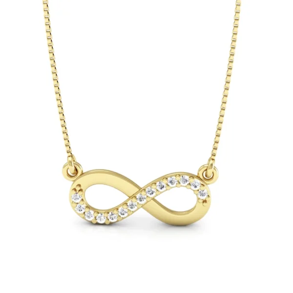 Colar de Ouro 18K Infinito com Pedras