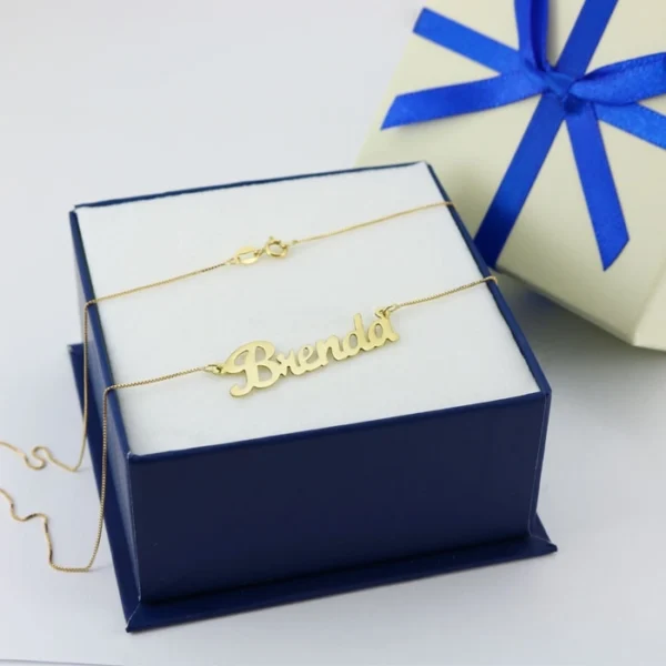 Colar de Ouro 18K Com Nome Personalizado