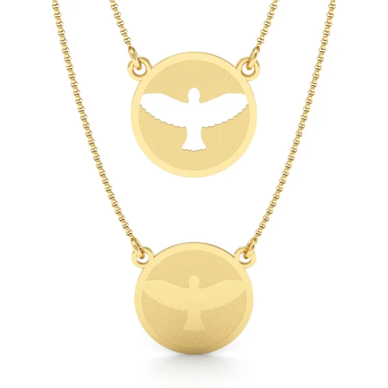 Escapulário Ouro 18K Espírito Santo