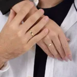 Par de Alianças em Ouro 18K Quadrada 4,0mm