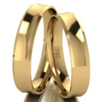 Par De Aliança De Ouro 18k Côncavo Com 4,0mm