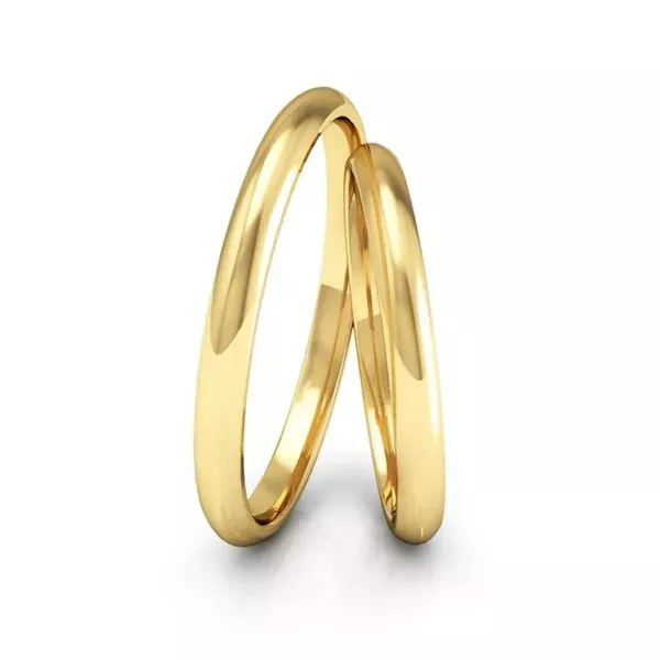 Par De Aliança De Ouro 18k Tradicional Com 2,0mm