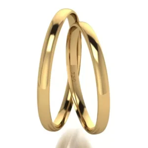 1Par De Aliança De Ouro 18k Tradicional Com 2,5mm